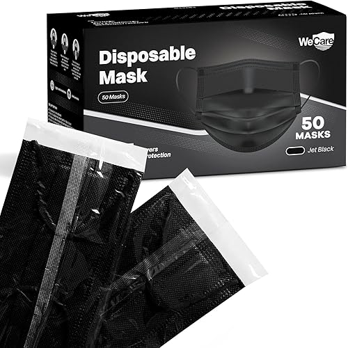 Miniatura 9 de WECARE - Cubrebocas desechable con envoltura individual, juego de 50 máscaras estampadas, 3 capas