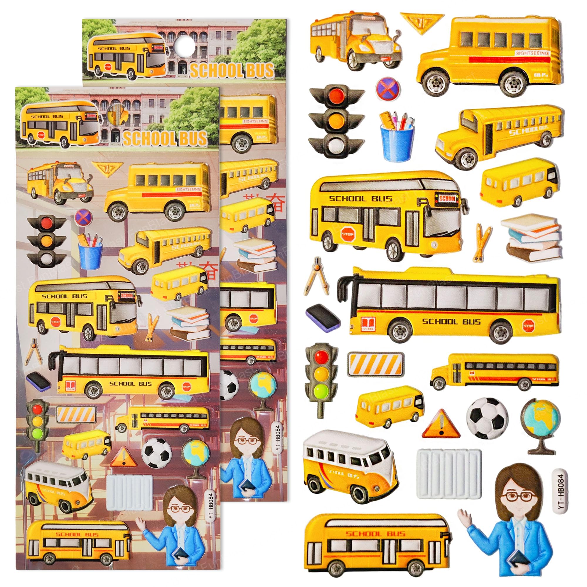 FunBlast School Bus Theme Stickers Set – 2 Sheet, 50+ Kawaii Puffy Stickers for Kids, 3D Stickers for Girls, Aesthetic Sticker, Foam Stickers for Kids, Self Adhesive Stickers (Multicolor) (B0D6KS2MVN) Amazon Price History, Amazon Price Tracker