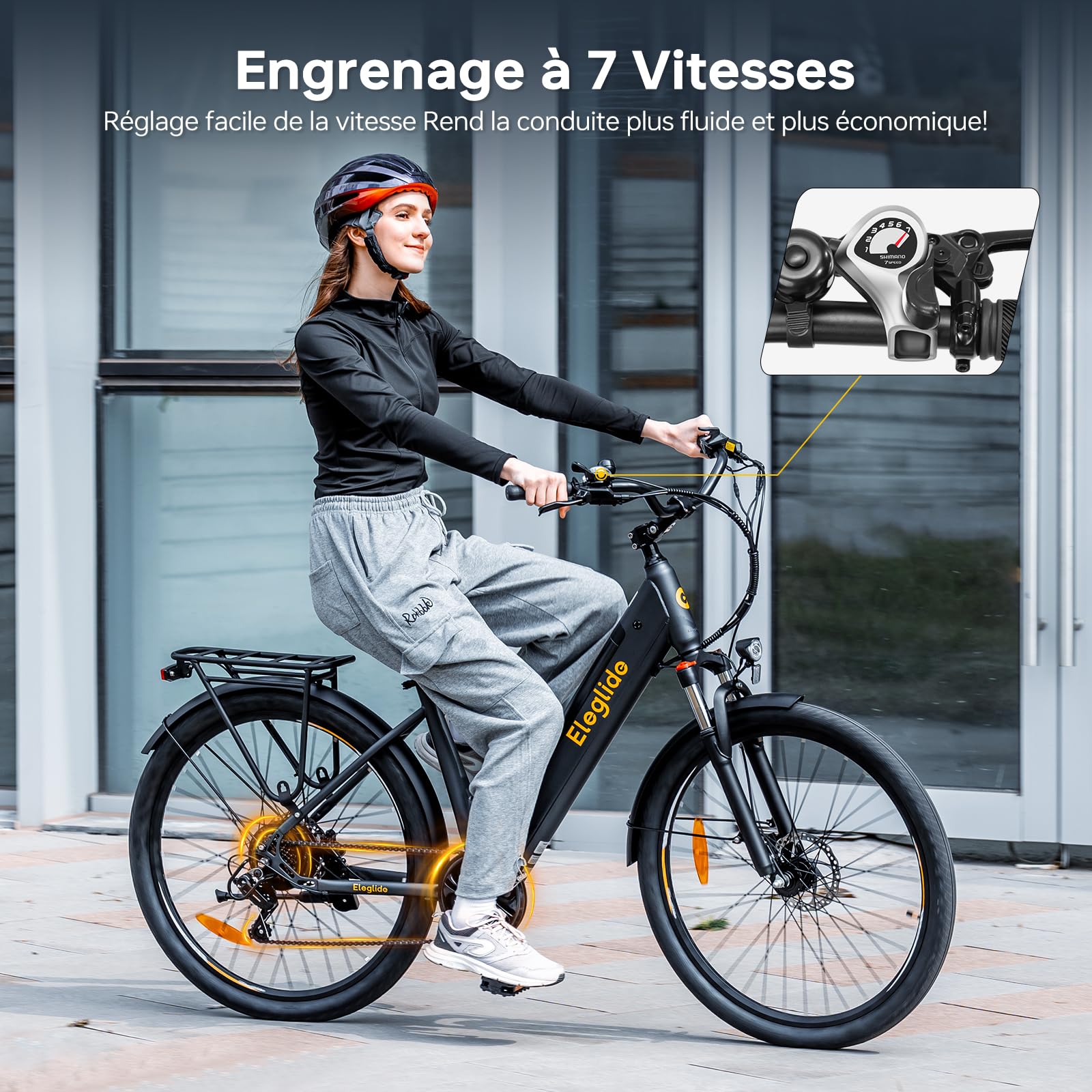 Eleglide T2 Vélo Électrique Adulte 100KM, Moteur 250W, Freins Hydrauliques, Batterie 486Wh, E-Bike Urbain pour Homme Femme, 27.5" Vélo de Ville,VTC