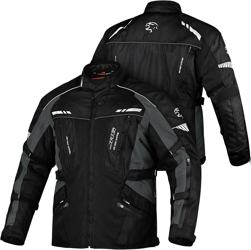 JAG Touring Motorcycle Jacket Men, Protective Adventure Biker Riding Jacket | CE-Certified Motorcycle Jacket with Armor, All-Season Water-Resistant Cordura, Removable Liner, Air Vents, Dual Sport Jacket