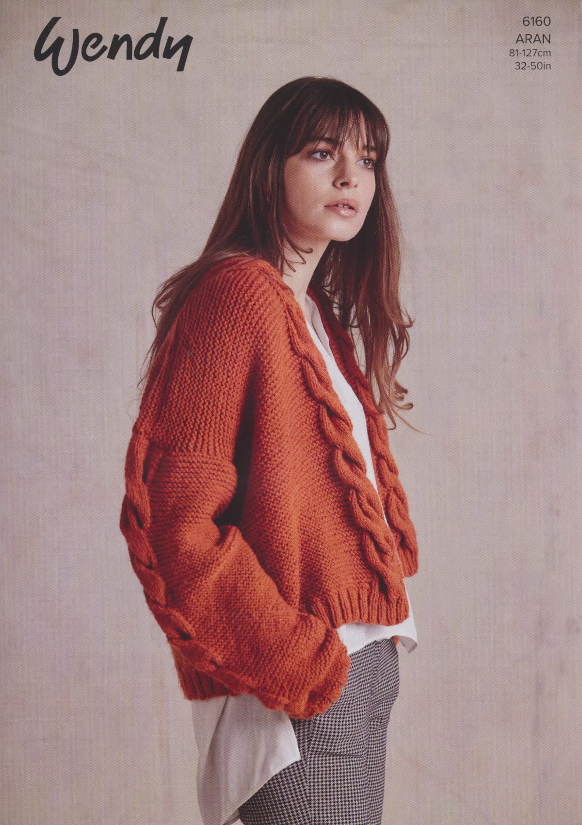 Wendy Women's Multi Aran Knitting Pattern For Long Or Short Cable Knit Coats (6160)
