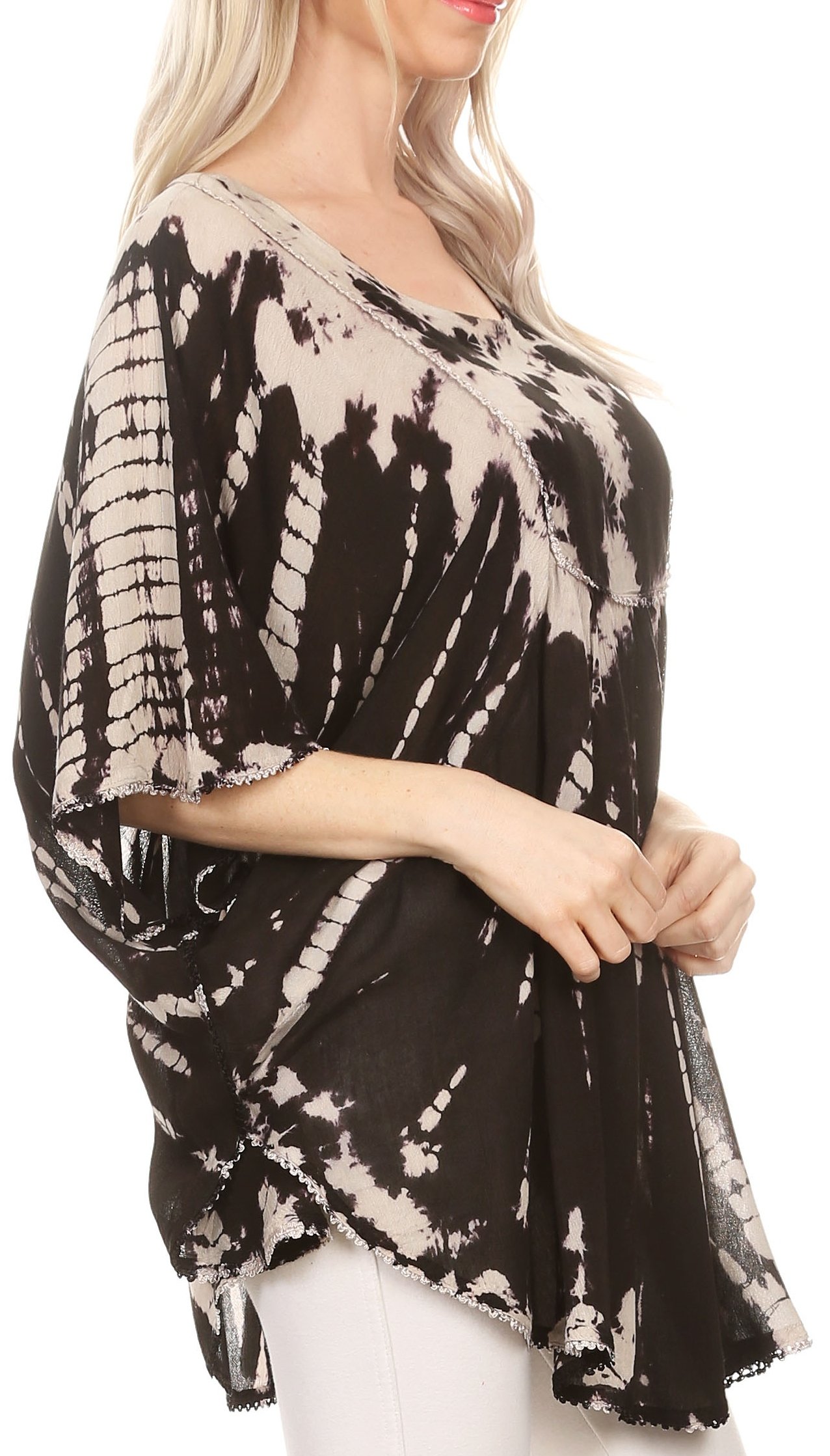Sakkas Sunia Tie Dye Caftan Blouse Manches | Couvrir