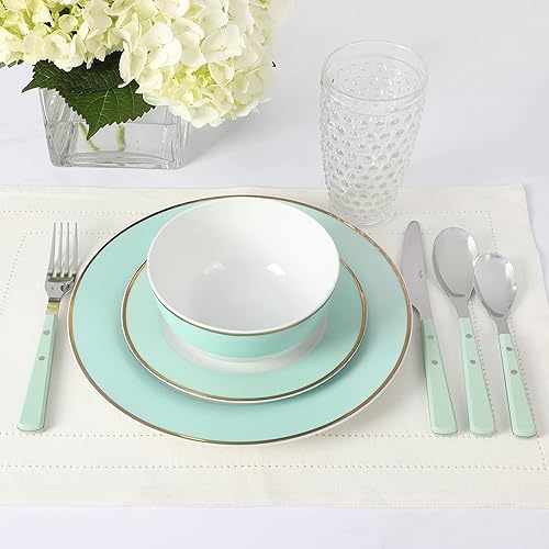 Miniatura 3 de Martha Stewart Chauncey - Paquete de 4 vasos de vidrio hechos a mano de 14.3 onzas, color transparente