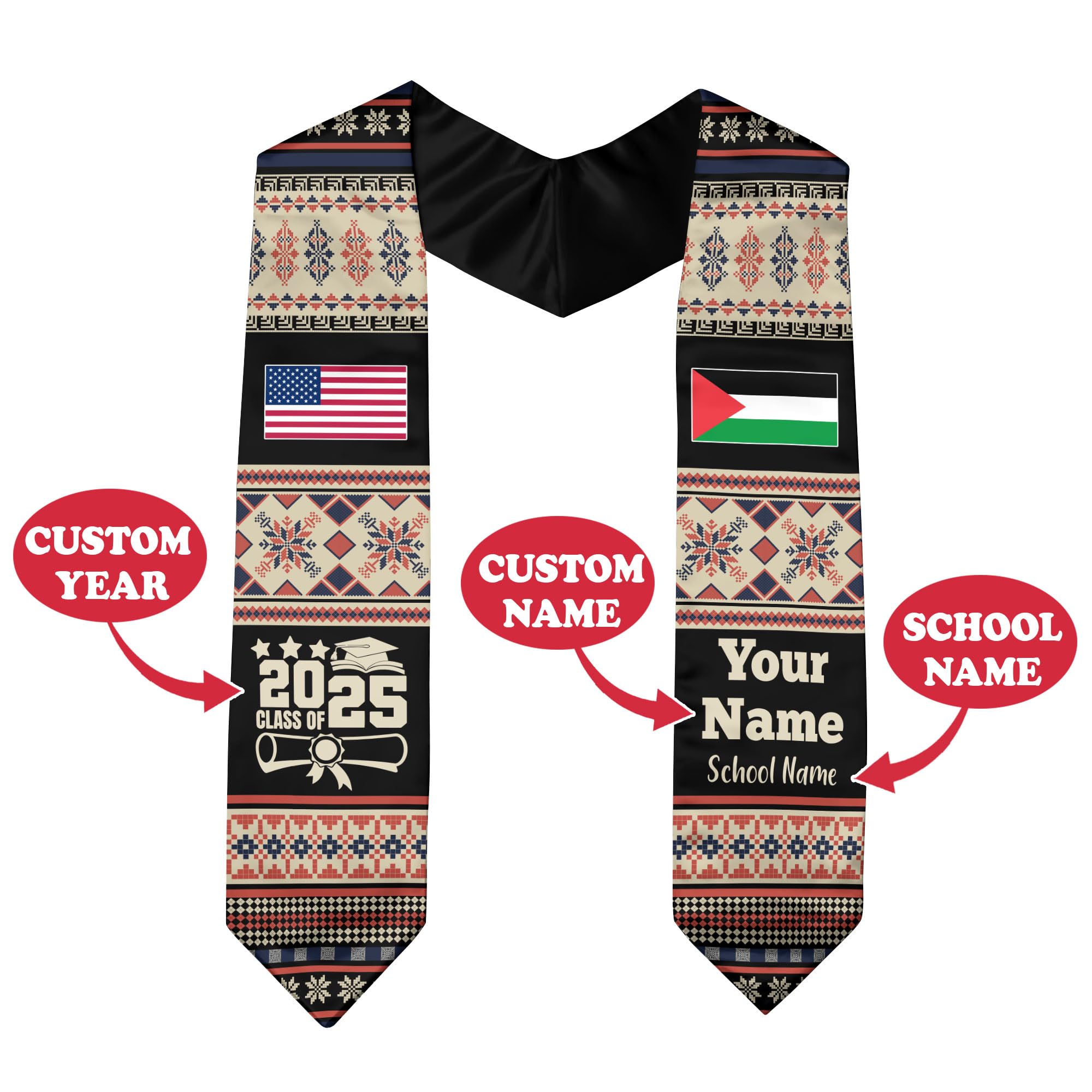 Compatible for Alpha Phi Alpha Graduation Sash Stole