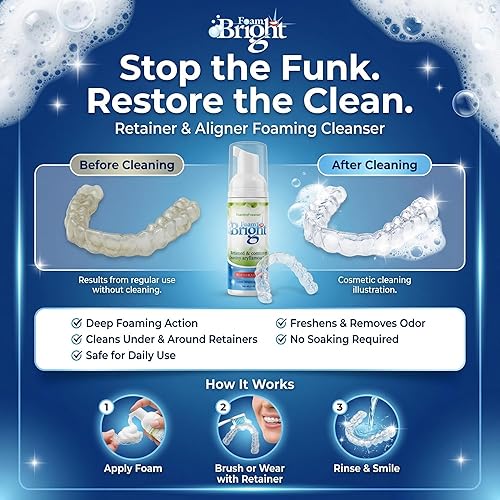 Miniatura 4 de Limpiador de retenedores y limpiador alineador de espuma. Brillante, ideal para Invisalign, espuma blanqueadora de dientes, sincera, byte,