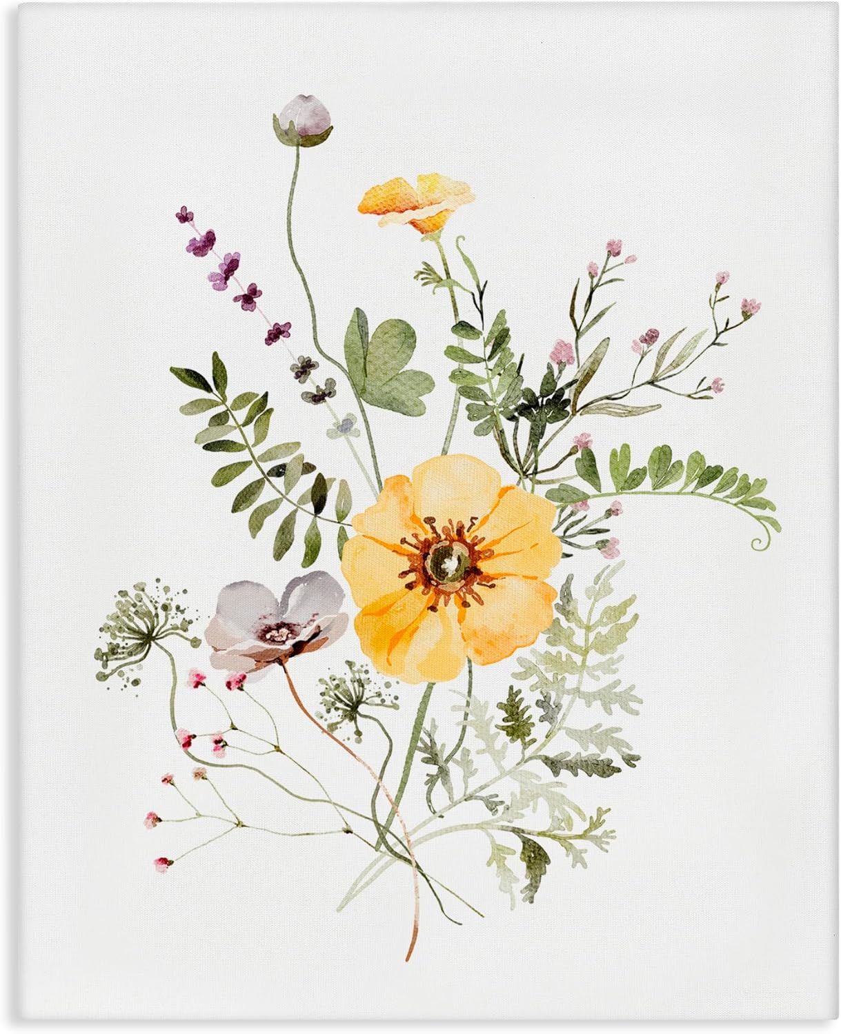 Stupell Industries ガーデニング ハーブ ブルーム キャンバス ウォールアート、文字と裏地によるデザイン、20 x