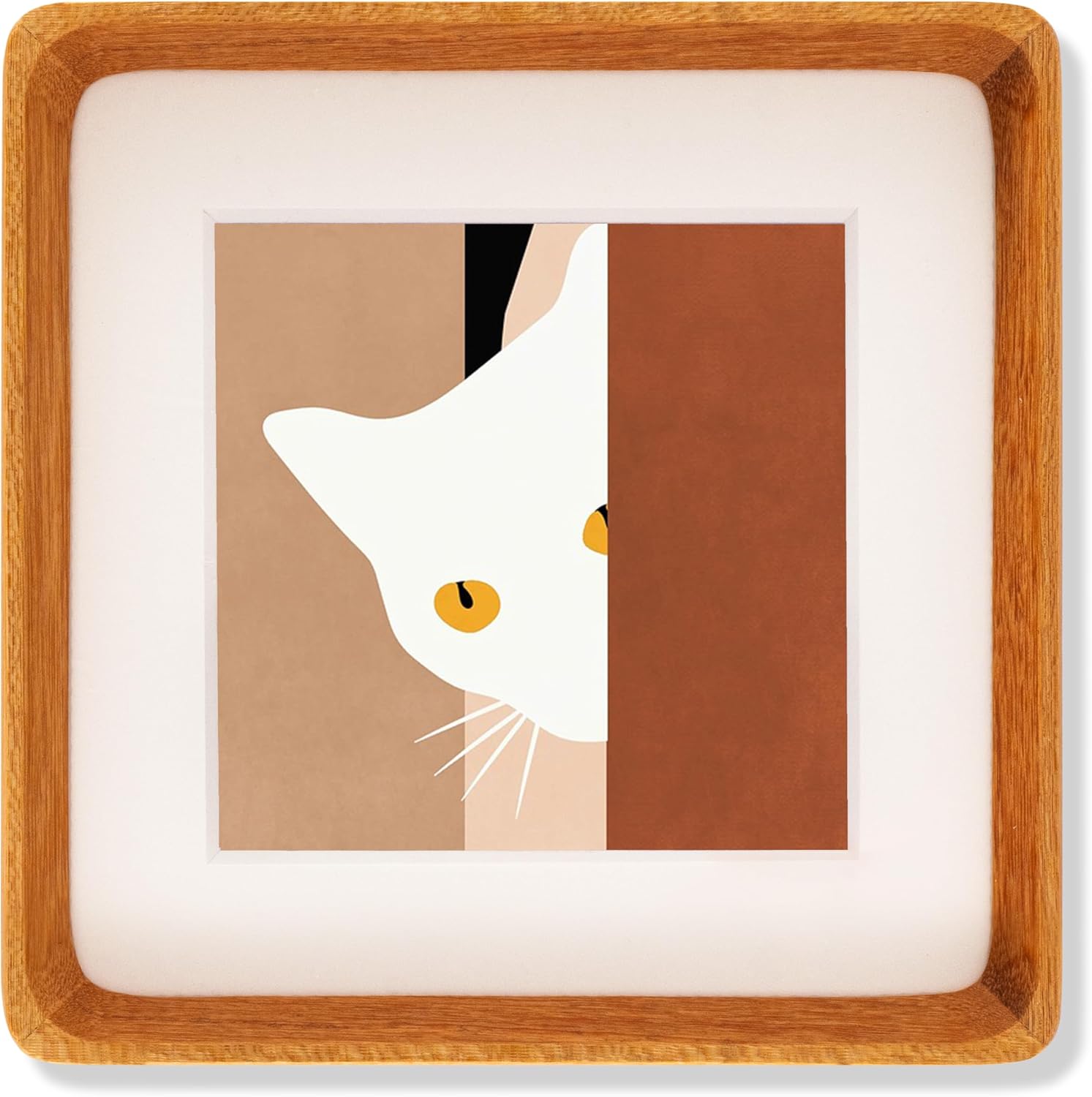 Recuerdos Natural Walnut Wood 12x12 Picture Frame, Solid Wooden Square Wooden Photo Frame Fits 8x8/10x10 with Mat or 12x12 Without Mat for Gallery Wall Mount or Tabletop Display