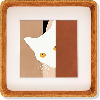 Recuerdos 6x6 Picture Frame Natural Teak Wood, Square 6x6 Wooden Photo Frame with 4x4 Mat for Gallery Wall Mount or Tabletop Display