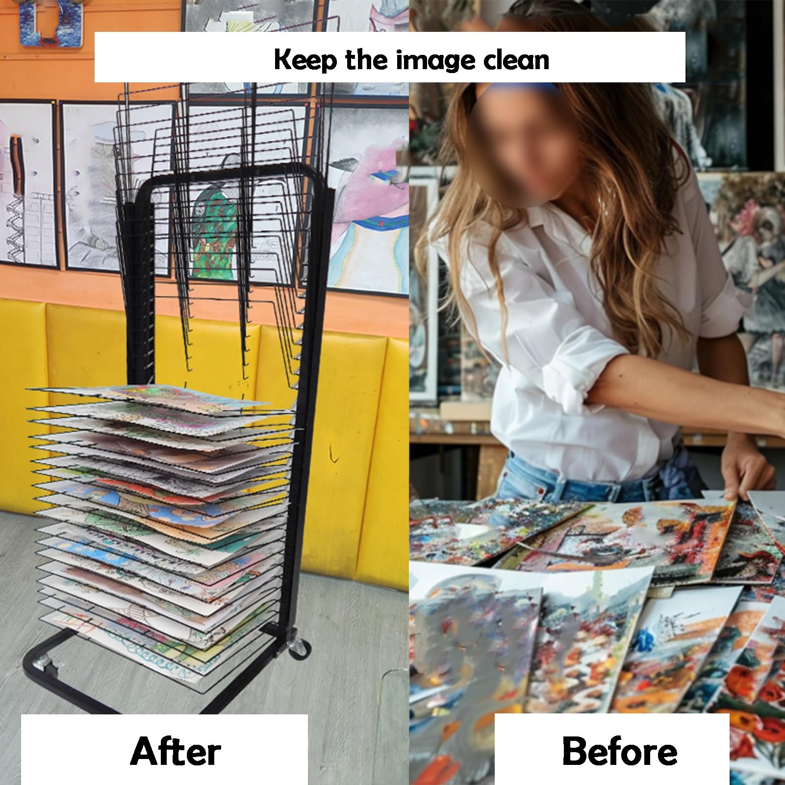 Suszarka Do Papieru, 30-Poziomowy Stojak Do Suszenia Papieru, Metalowa Rama, Do Szkół, Przedszkoli, Studiów I Muzeów