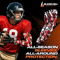 Vista 7 de B-Driven Sports Mangas de compresión prémium Pro-Fit para hombres, mujeres y jóvenes, 44 diseños gráficos, mejoran la circulación