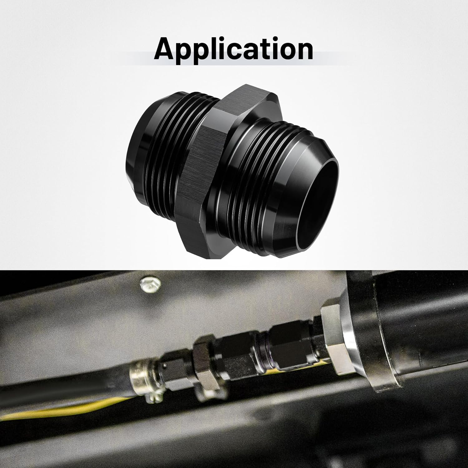 EVIL ENERGY 20AN Male to 20AN Male Flare Straight Union Coupler Fitting Coupling Aluminum Black 2PCS