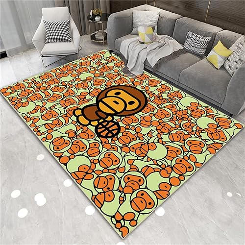 PAMEENCOS Alfombra de camuflaje colorido 3D de mono para bebé, decoración del hogar, tapete antideslizante, tapete para puerta, tapete para sala de
