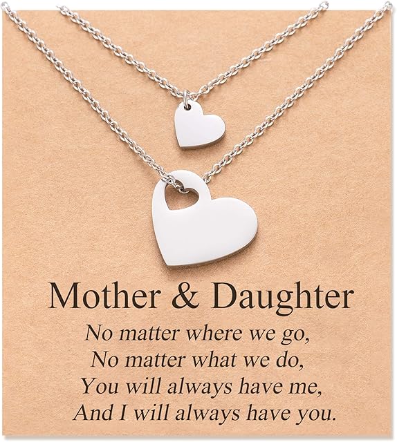 Aunis Mother Daughter Necklace 2/3 Sets Matching Hearts Jewellry Gifts for Mom Mummy Daughters