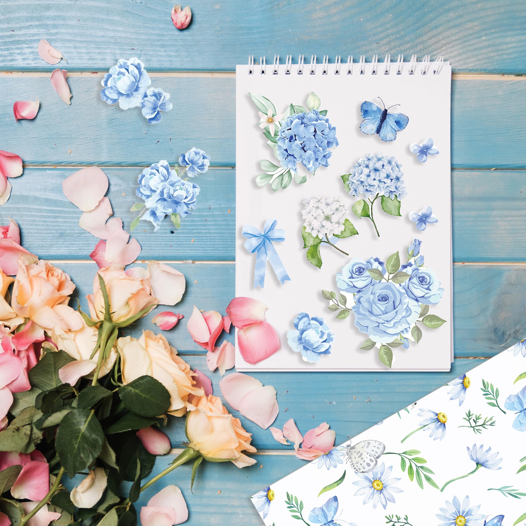 Lot 24 Feuilles Papier Scrapbooking Floral Roses Et Chevaliers - 30,5x30,5cm Double Face
