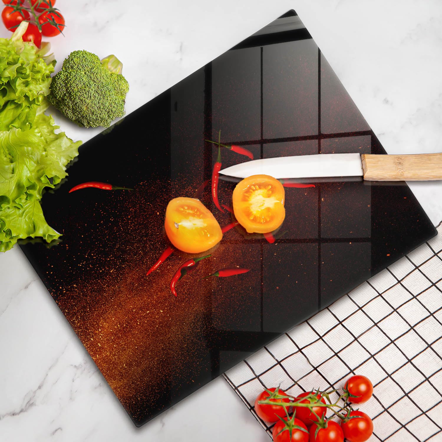 Tabla de cocina | Negro | Superficie impresa