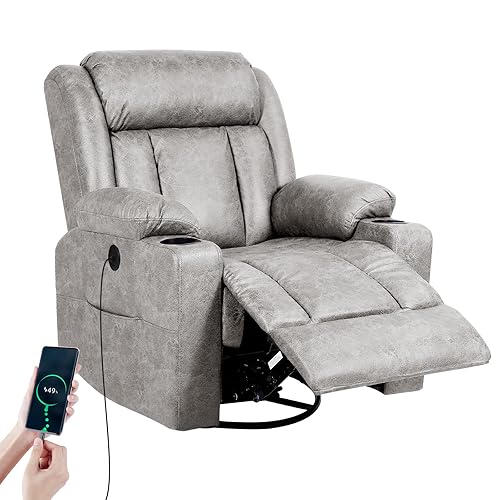 Retro Rocking Recliner Chair, Massage Rocker Recliner Chair with Vibration