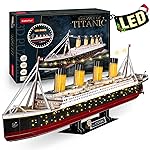 CubicFun 3D Puzzles for Adults - LED Titanic 35\'\' Large Ship - New Home Desk Decor - House Warming, Wedding, Anniversary, Valentines Day Teacher Gifts for Him Her Stocking Stuffers for Adults