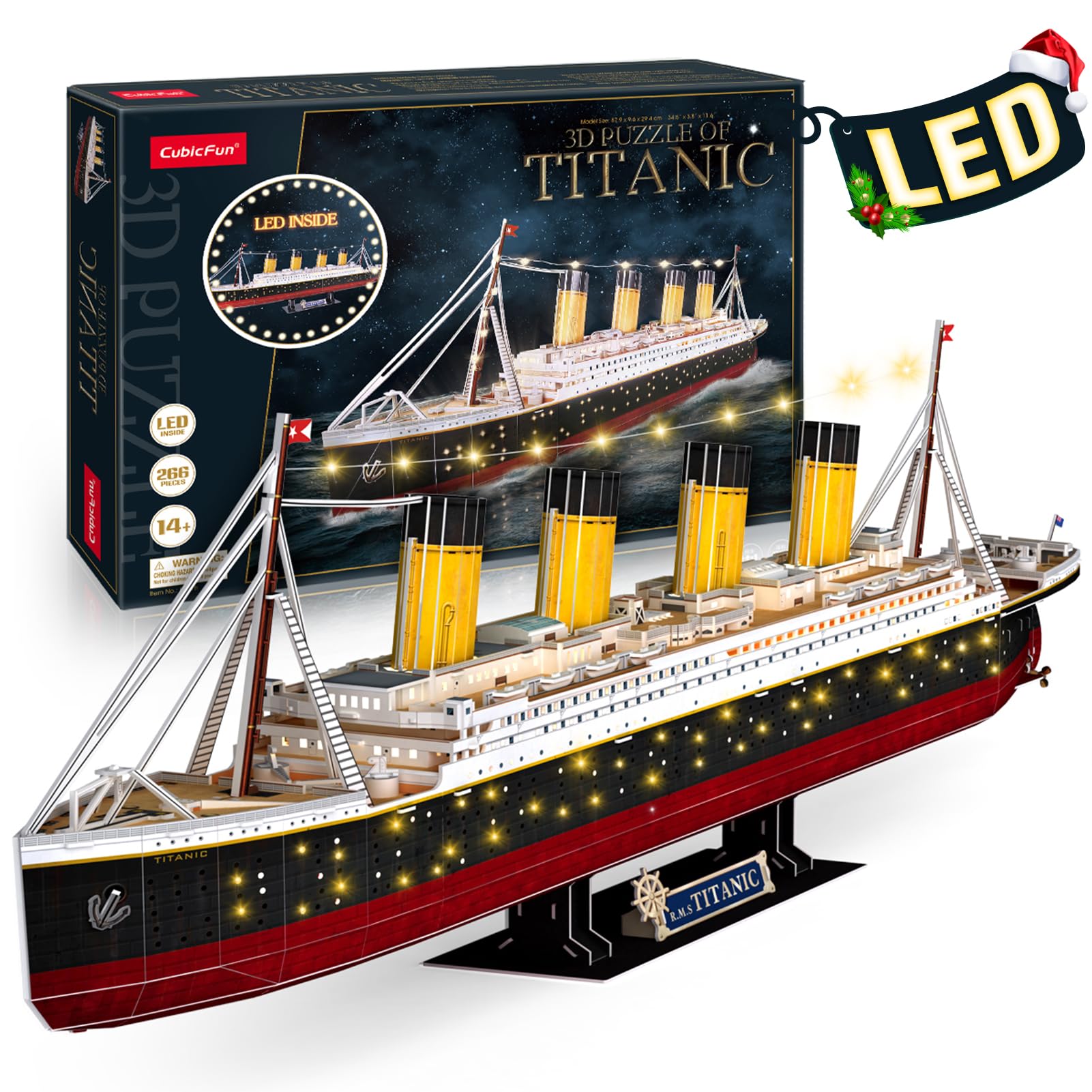 CubicFun 3D Puzzles for Adults - LED Titanic 35'' Large Ship - New Home Desk Decor - House Warming, Wedding, Anniversary, Valentines Day Teacher Gifts for Him Her