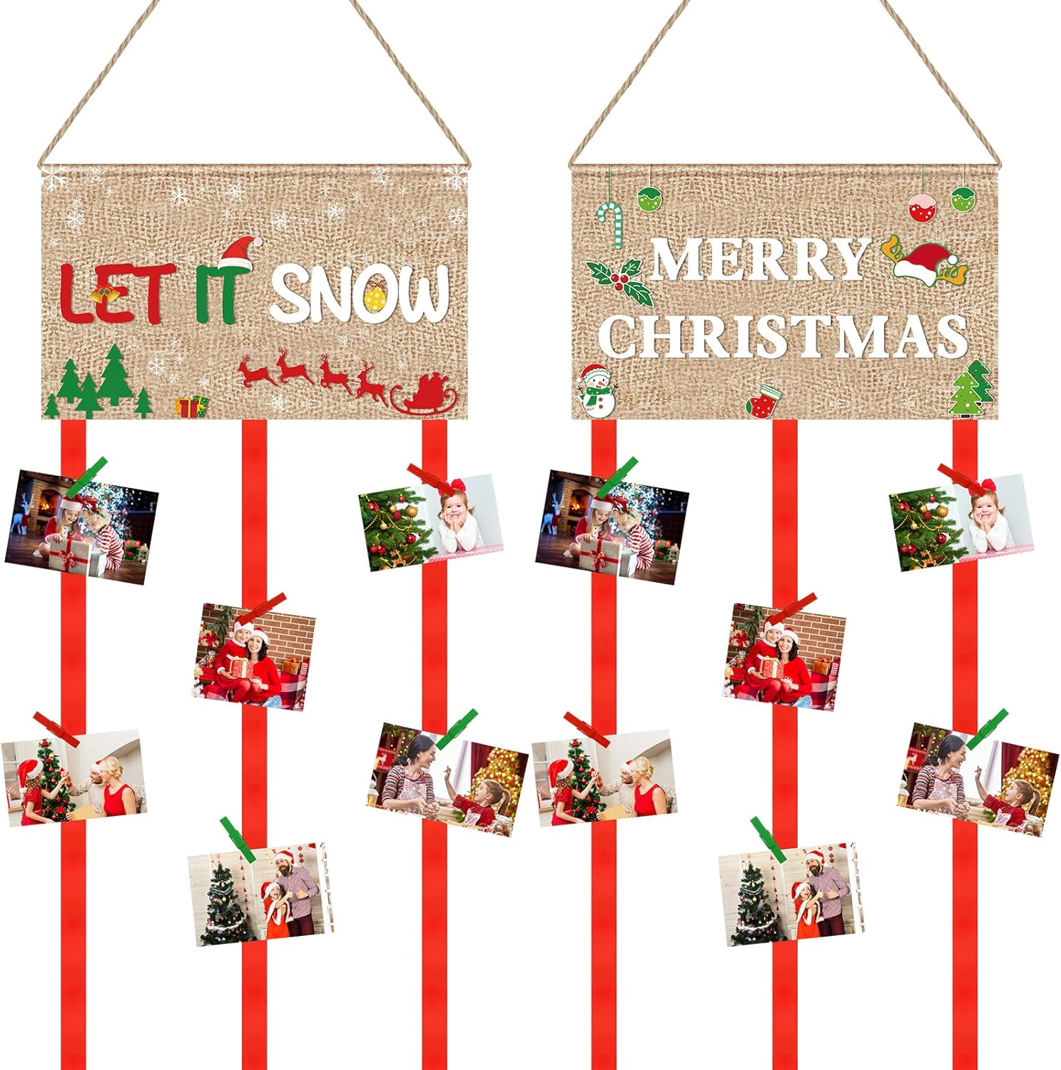 2 Pieces Christmas Card Holder Christmas Photo Display Amazon Christmas Card Holder