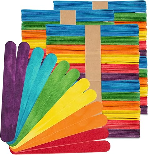 Hygloss 73250 Palitos de madera vibrante para manualidades (500 colores mezclados), 6 pulgadas (paquete de 500)