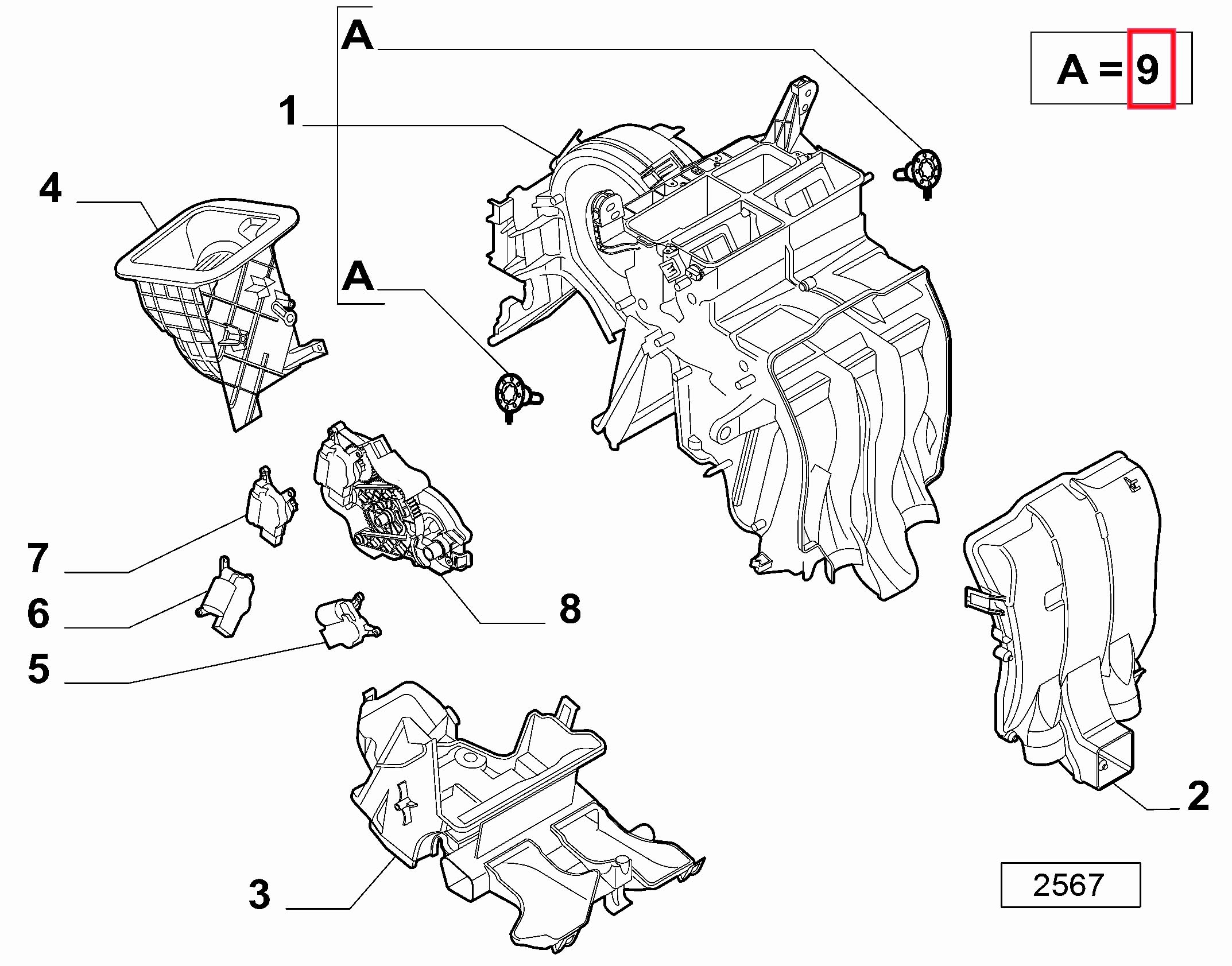 KIT RICAMBI ATTUATORE CONDIZIONATORE COMPATIBILE CON GIULIETTA 0077368252 AGM PARTS