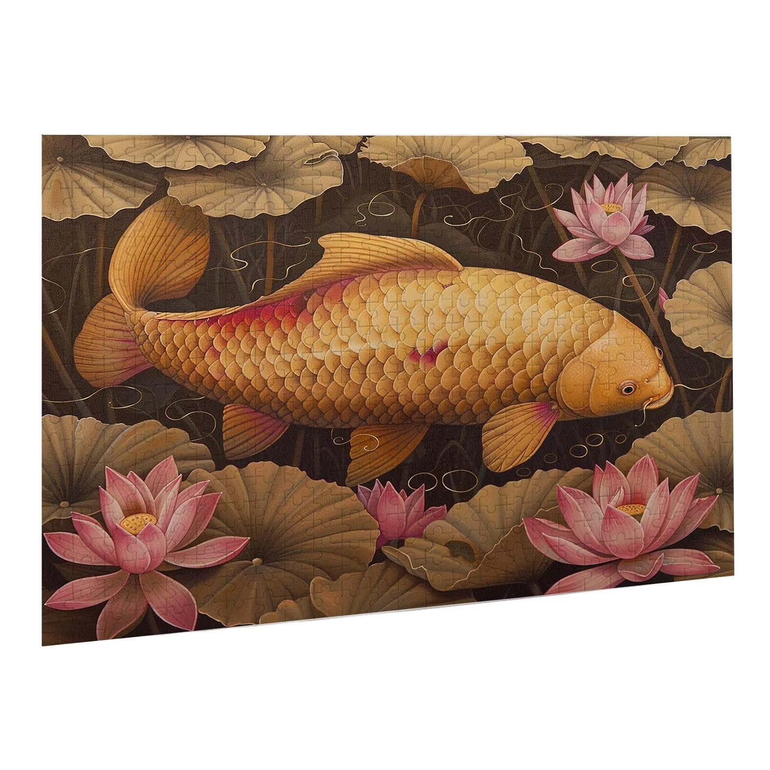 Puzzle dla dorosłych, 3000 sztuk, trudne drewniane puzzle, gra, gra logiczna, gra ręczna, dekoracja rodzinna, kreatywna rozrywka, prezent 81 x 122 cm karp Koi zwierzę K0F-356