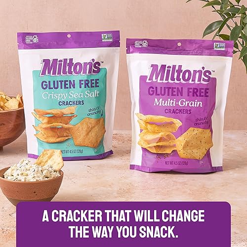 Miniatura 5 de Milton's Craft Bakers Galletas Everything Crackers sin gluten, galletas horneadas todo, todo inspirado en bagel, proyecto verificado sin OMG,