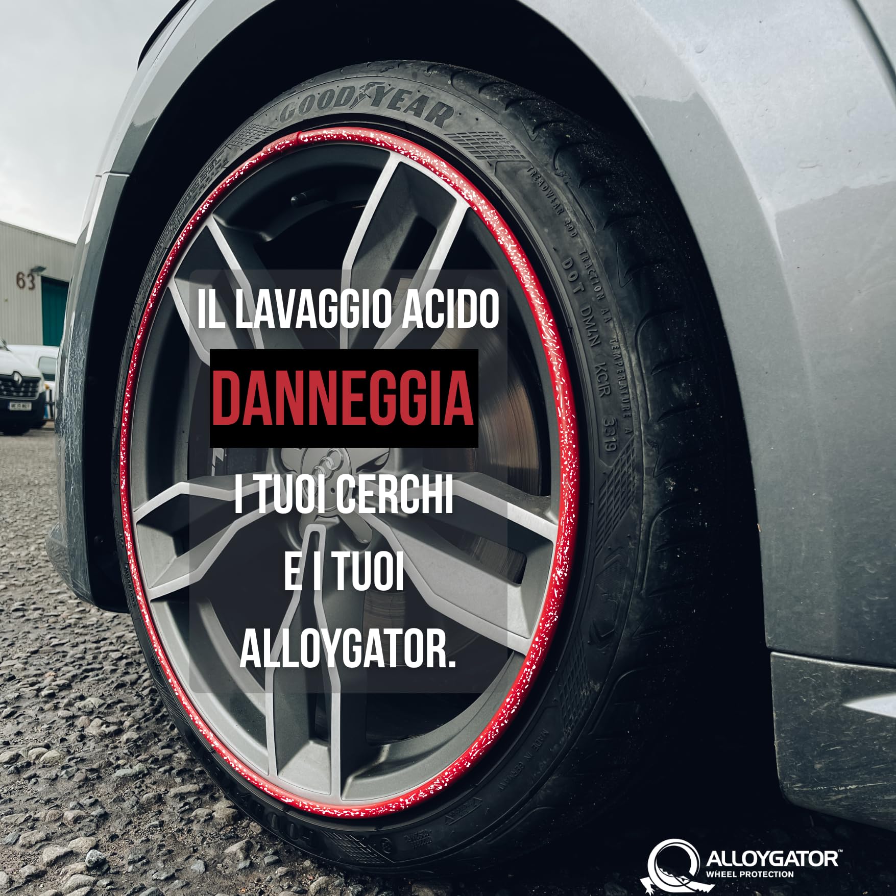 AlloyGator Protezione Cerchi in Lega Azzurro – Previene Graffi e Danni da Marciapiede | Adatto per Cerchi Fino a 24” | Compatibile con Tutte Le Auto | Senza Colla | 15 Colori Disponibili