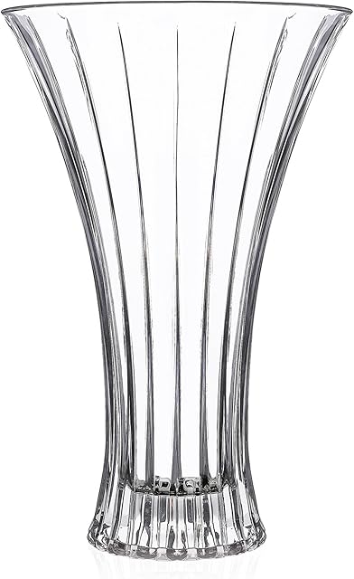 RCR 25749020006 Timeless Crystal Glass Flower Vase, 12 inch, Tall Tapered Centrepiece, Decorative Vase for Flowers, Pampas, Roses, Ideal for Home, Living Room, Kitchen, Office, Clear