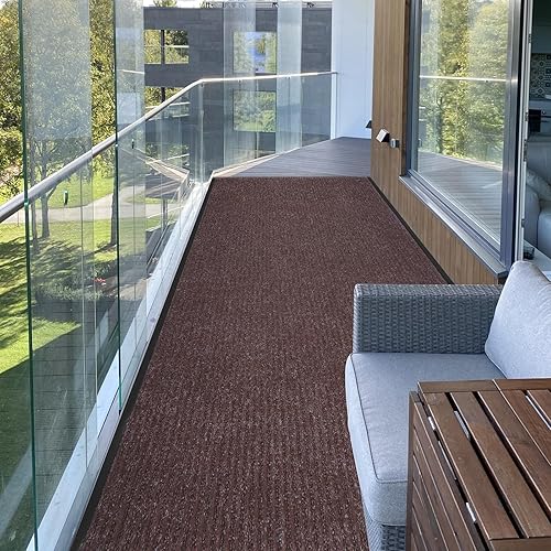 jxgzyy Tapete comercial para puerta de 3 x 16.4 pies, alfombra comercial para exteriores, alfombra de doble rayas con respaldo de PVC, alfombra para