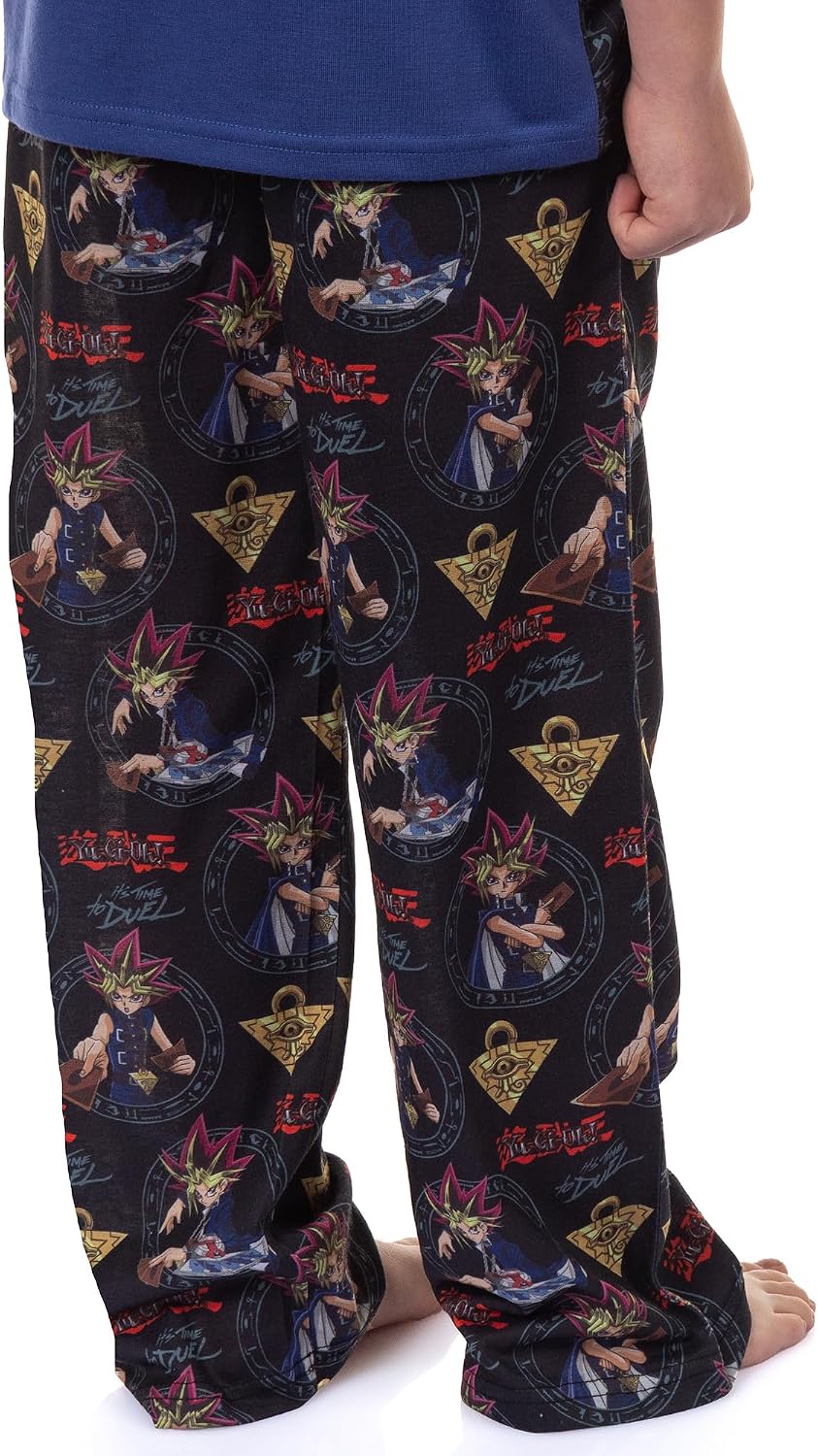 Yu-Gi-Oh! Pajamas Boys' It's Time to Duel Short Sleeve and Pajama Pant Lounge Sleep Set