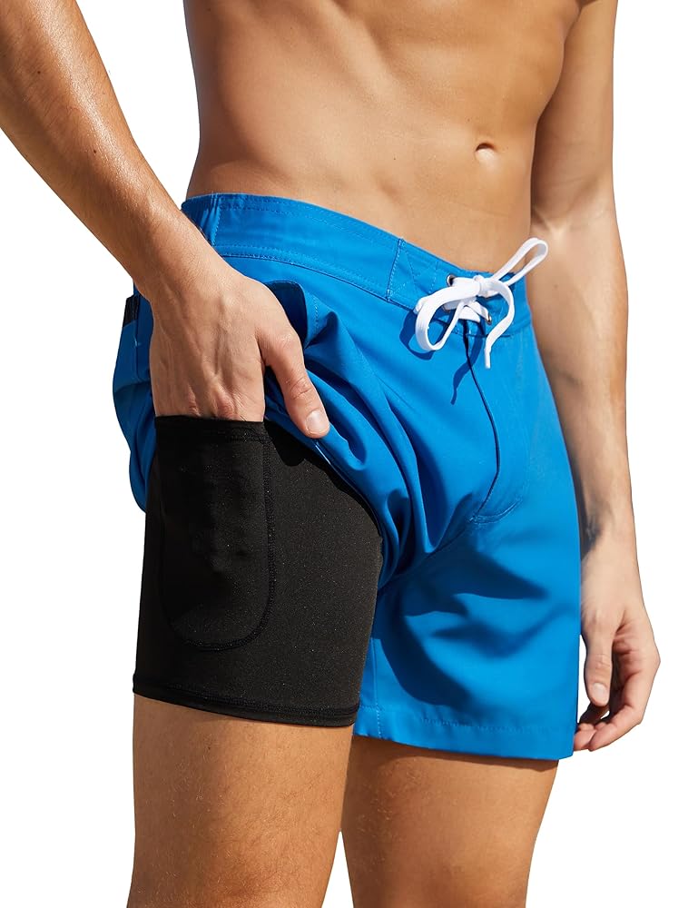 Nonwe Men's Bathing Suits with Boxer Brief Liner Breathable