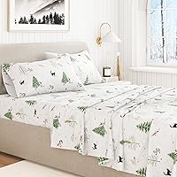 Vista 61 de Great Bay Home Christmas Flannel Sheet Set Full Size - 100% Turkish Cotton, Double-Brushed, Winter Bed Sheets - Ultra-Soft, Cozy, 4-Piece Holiday