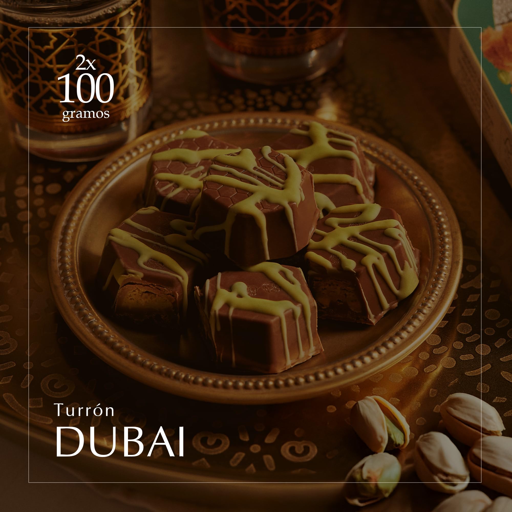 1880 - Turrón Chocolates de Autor Estilo Dubai 200g, Crema de Pistacho con Masa Kataifi y Chocolate con Leche, Textura Crujiente, Elaborado en Jijona, Calidad Suprema, Tradición Familiar desde 1880