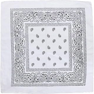 Bandanas unisex de algodón, 12 unidades, para hombres y mujeres, con impresión multiusos, bufanda, pañuelo, color blanco, blanco