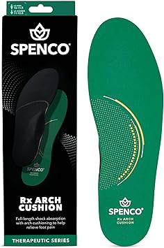 Spenco RX Arch Cushion Full Length Comfort Support Shoe Insoles, Women's 9-10.5/Men's 8-9.5