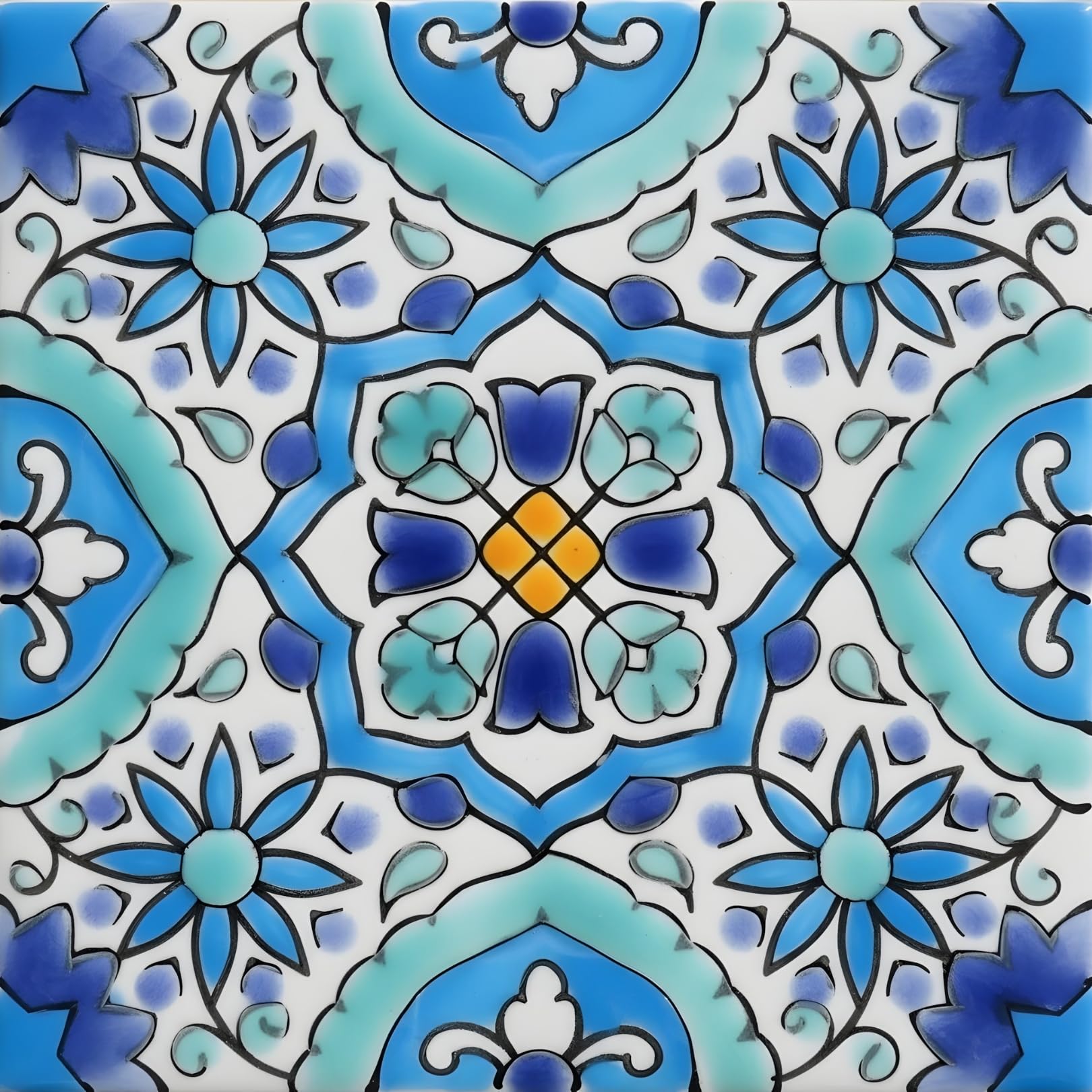 Casablanca Market MT014 Mediterranean Ceramic Utica Decorative Tile, Blue