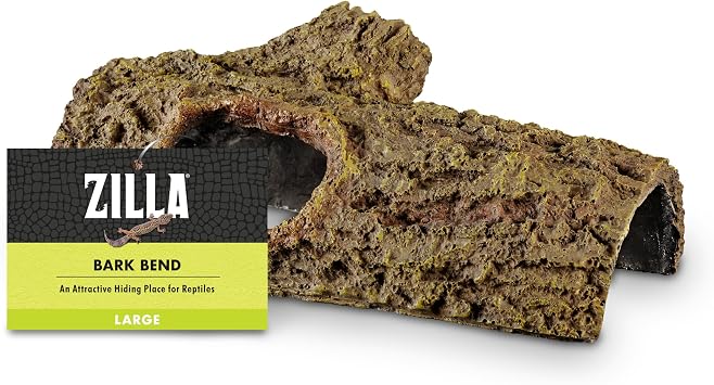 Zilla Bark Bends Reptile Hides for Geckos, Snakes, Frogs, Large