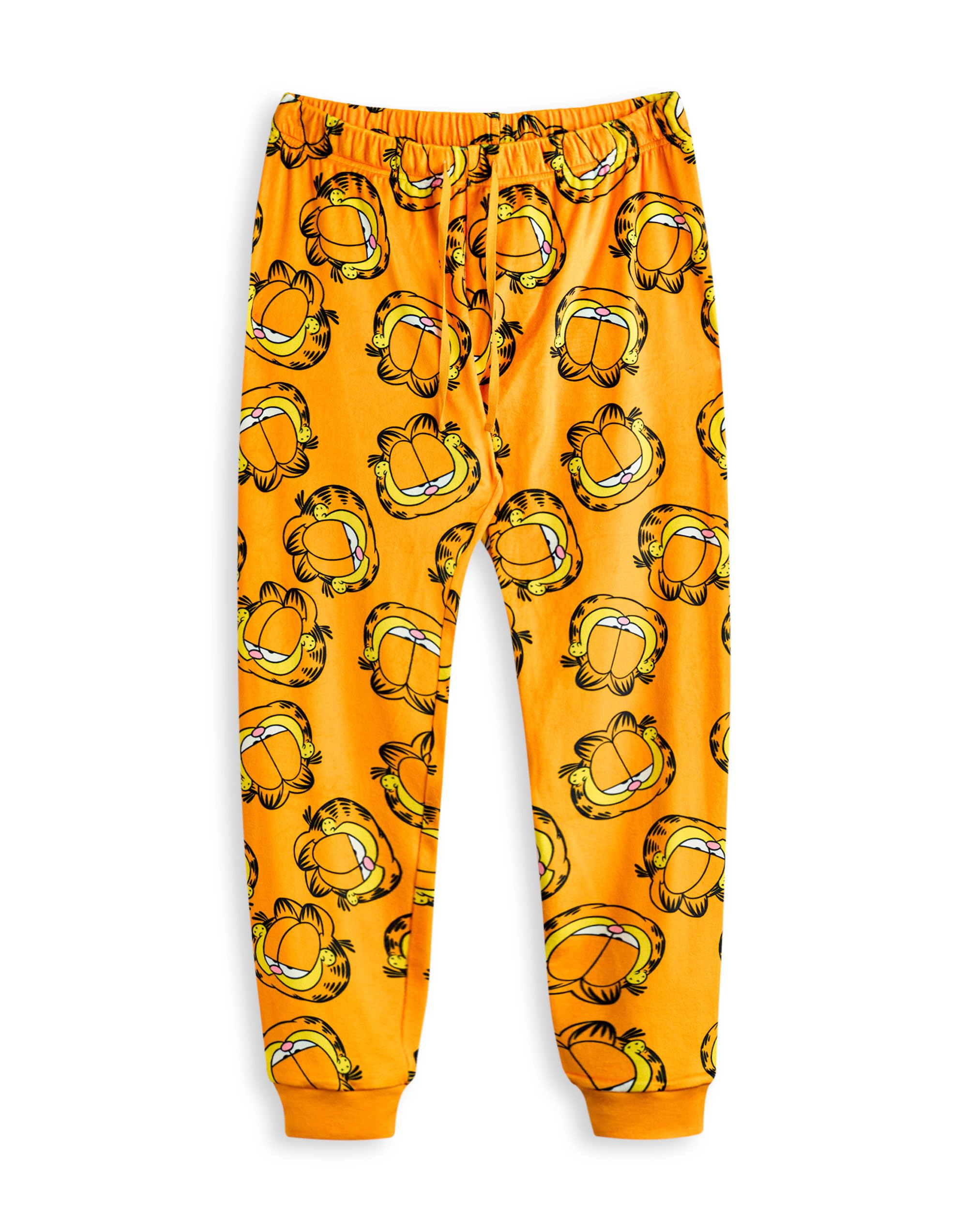 Garfield Set Pigiama da Donna | Top a Maniche Lunghe con Grafica Lazy Cat per Adulti e Pantaloni Pigiama a Gamba Lunga in Arancione | Indumenti da Notte con Stampa Integrale del Personaggio
