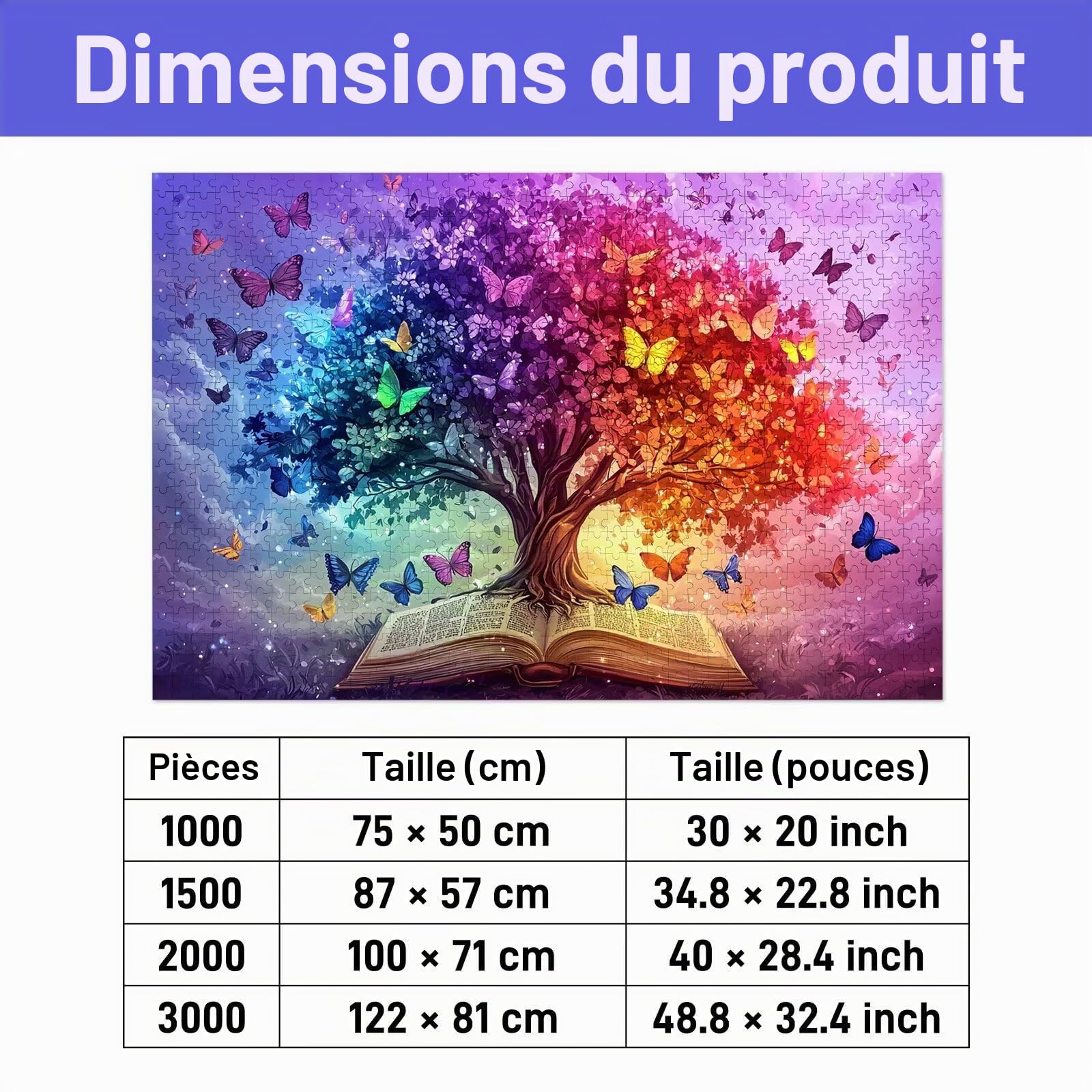 Puzzle 2000 Pièces, Puzzle 2000 Pièces Adultes en Bois, Bricolage Jeu Éducatif avec Boite Cadeau pour Adultes, Bois Épais et Résistant, Puzzles pour Décor, Cadeau Femme, Thème: Arbre de Vie, A-43