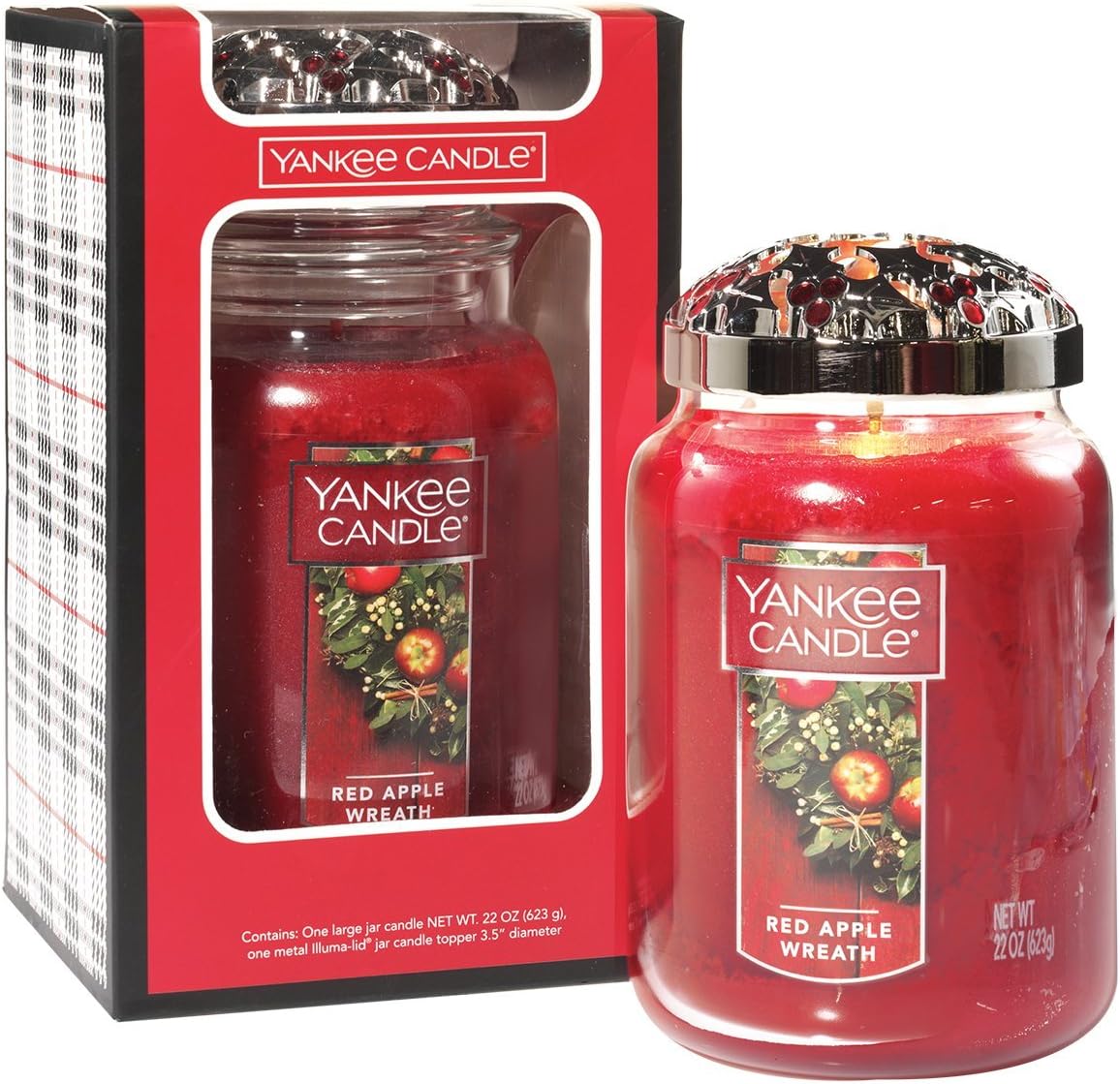 Yankee Candle Red Apple Wreath IllumaLid Gift Set Home