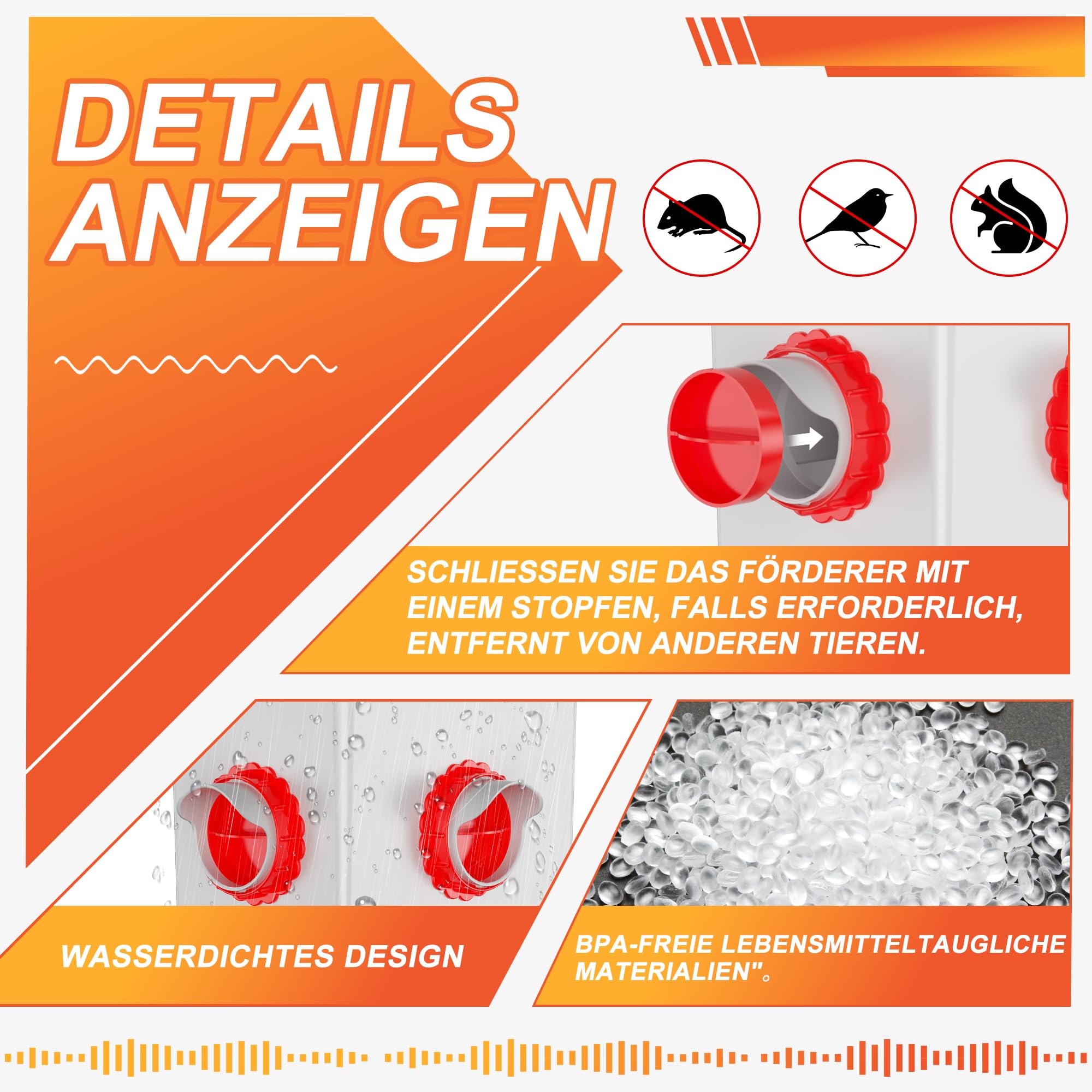 ZenxyHoC DIY Hühner Futterspender ohne Verschwendung, 8-Ausgang Geflügel Futterautomat mit Lochsäge für Eimer und Tröge