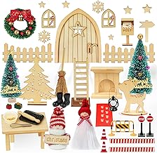 48 Pieces Christmas Elf Door, Miniature Elf House Decorations for Wood, Magic Door
