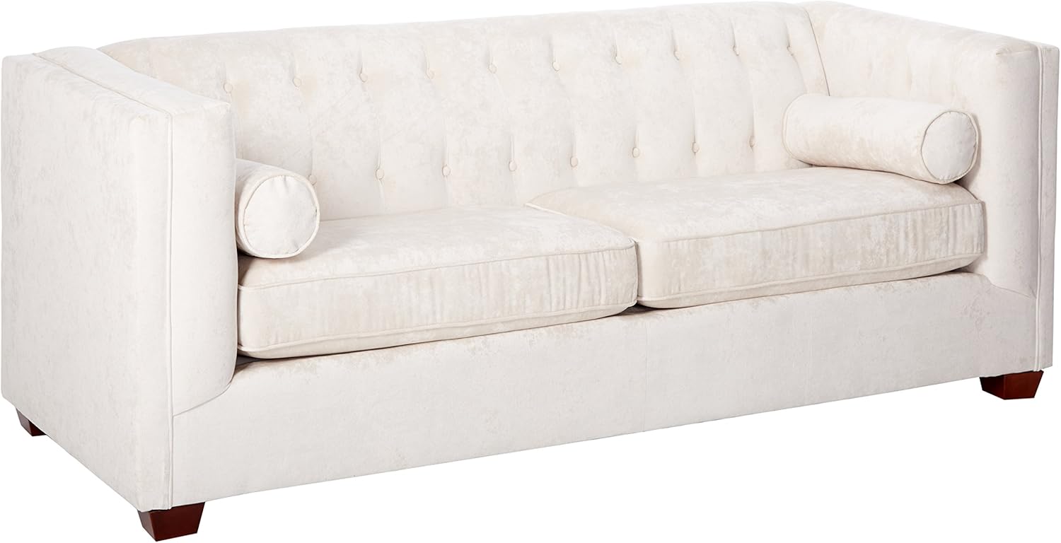 Alexis Chesterfield Sofa with Track Arms Almond Home & Kitchen