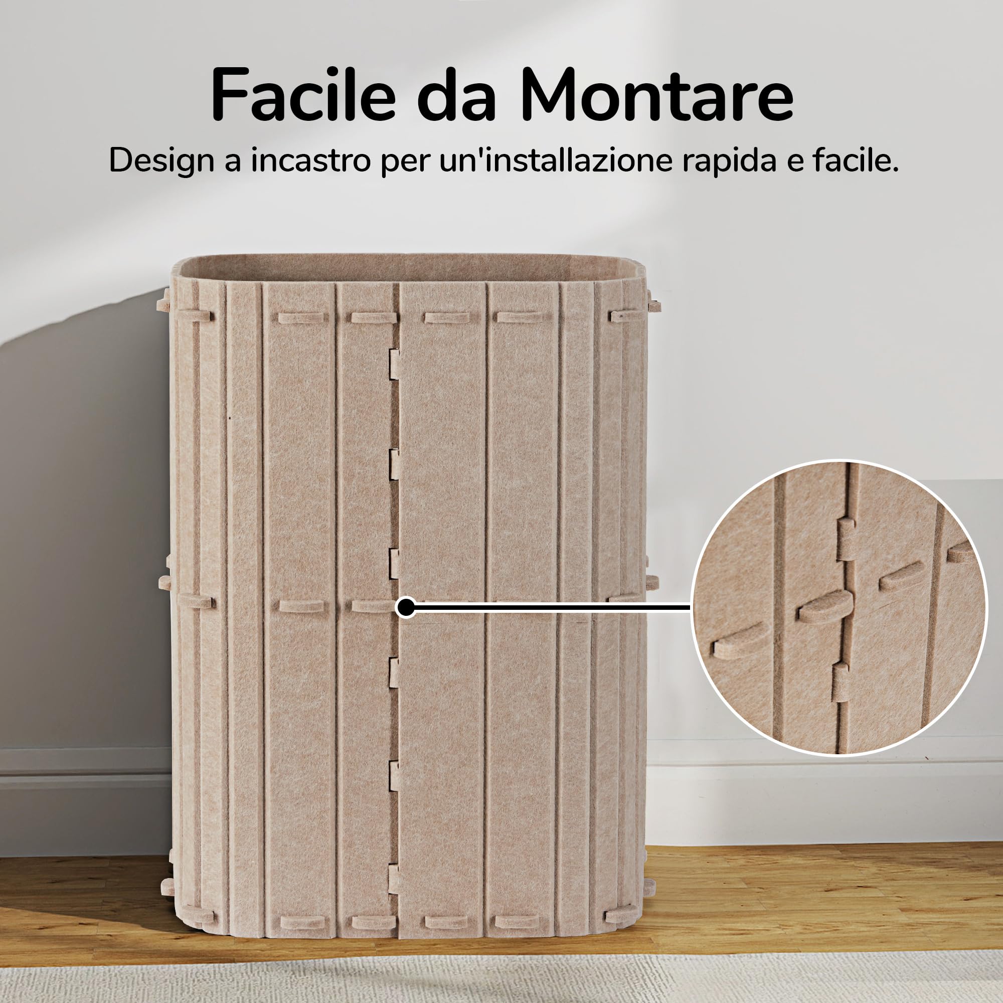 FUKUMARU Cuccia per Gatti da Interno, Tana a 2 Piani Letto per Gatti Grande, Tunnel Condo in Feltro Morbido per Nascondiglio e Gioco per Più Gatti, 45x36.5x60 cm, Cammello