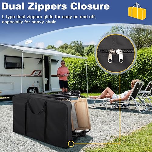 Miniatura 2 de Explore Land Bolsa de almacenamiento resistente para silla plegable de larga duración, silla de gravedad cero, silla de transporte ligera, caminante