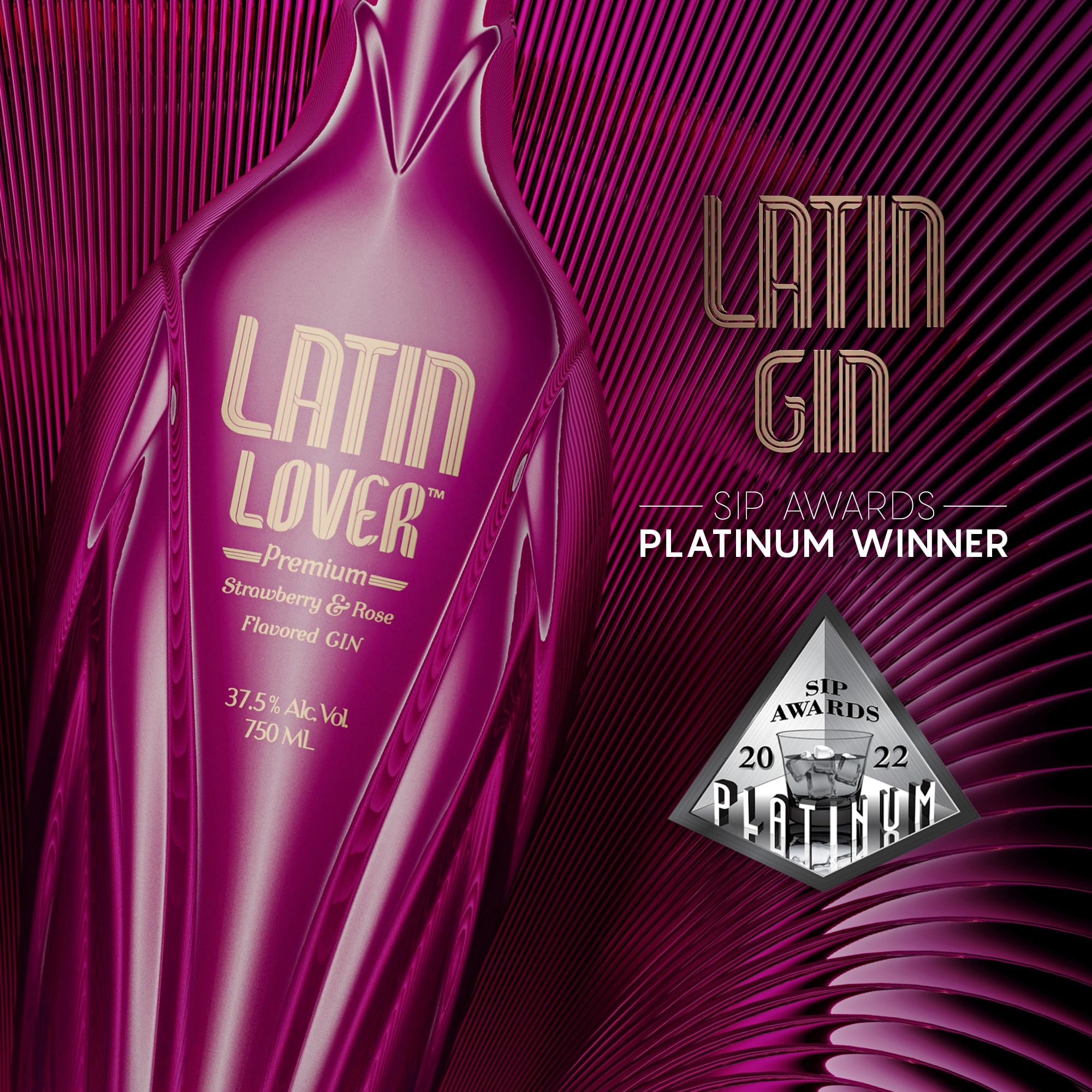 Latin Lover Gin alla Fragola e Rosa 70cl – Aroma Dolce e Gusto Morbido con Note Floreali e Fruttate Delicate