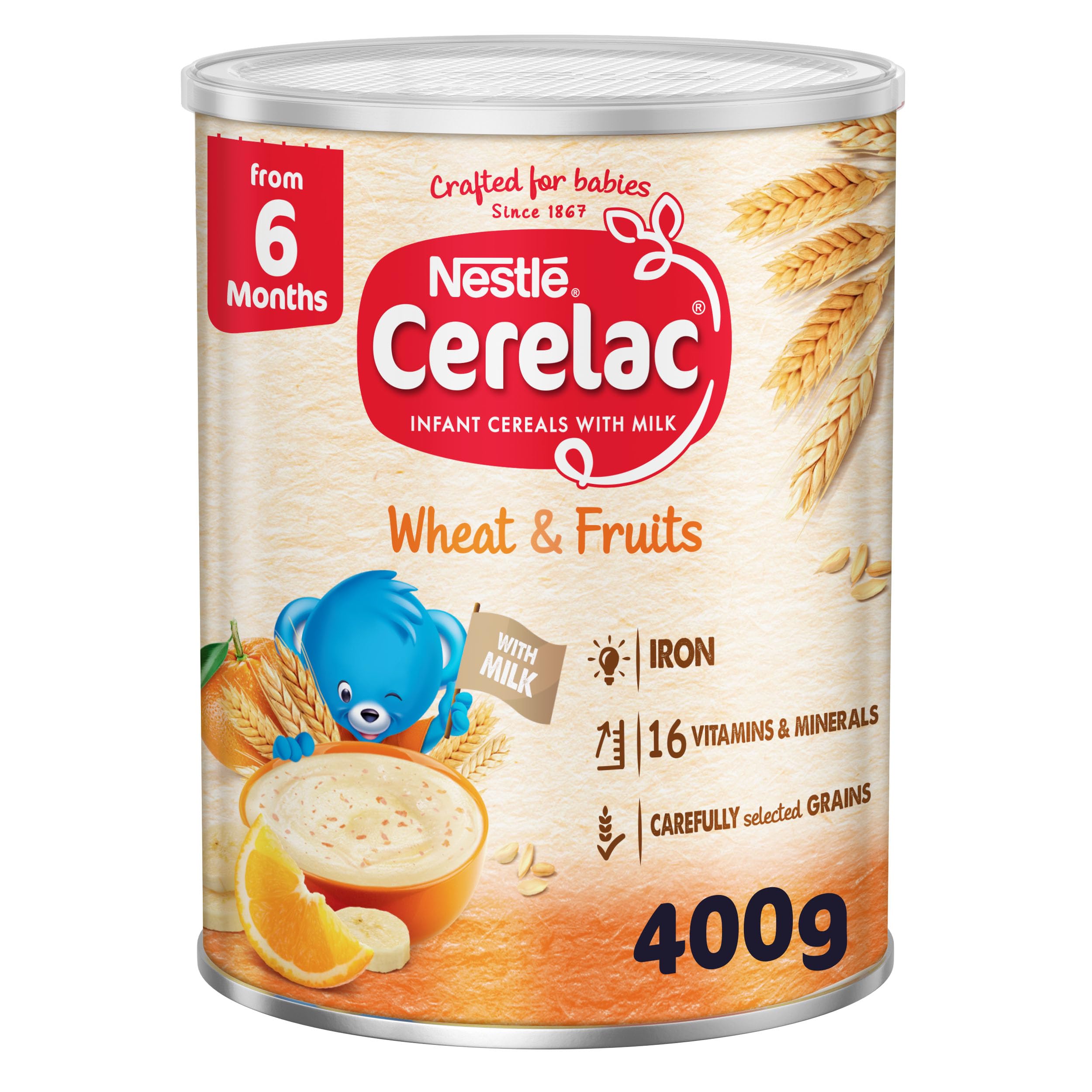 CERELAC Fruits Infant Cereal – Wheat-Based Baby Cereal with Mixed Fruits, from 6 months, 400g Pack | cerelac fruits, baby cereal mixed fruit, infant cereal 6 months