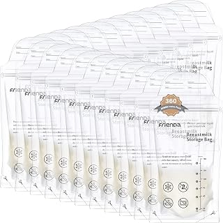 360 Count Breast Milk Storage Bag Doubled Sealed Breastmilk Storing Bags No Leak Breastfeeding Freezer Storage Bag for Breast Milk Freezing and Storing, 6 Ounce