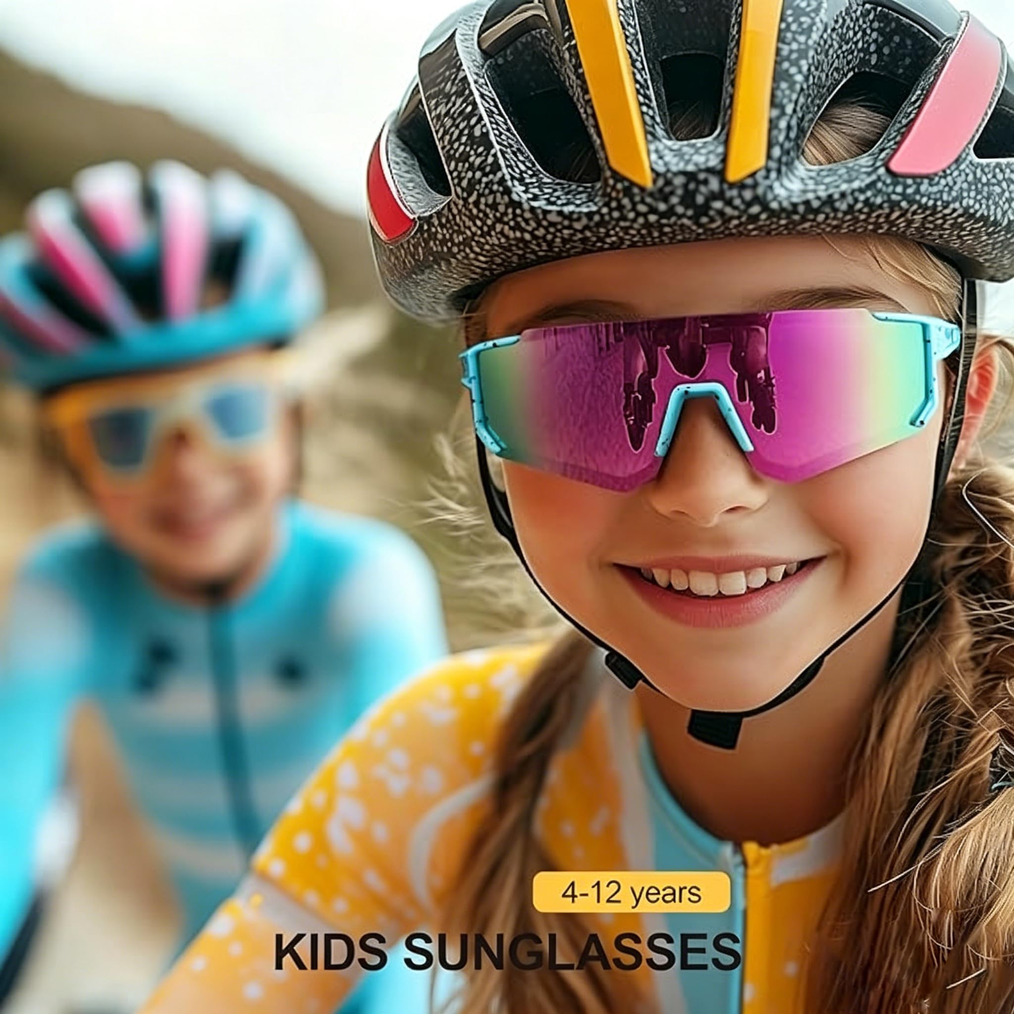 Lunettes de Cyclisme pour Enfants 3 Paires de Lunettes de Vélo Unisexes avec Protection UV400, Lunette de Soleil Sport de Plein Air pour des Activités telles que Course à Pied, Cyclisme, Pêche